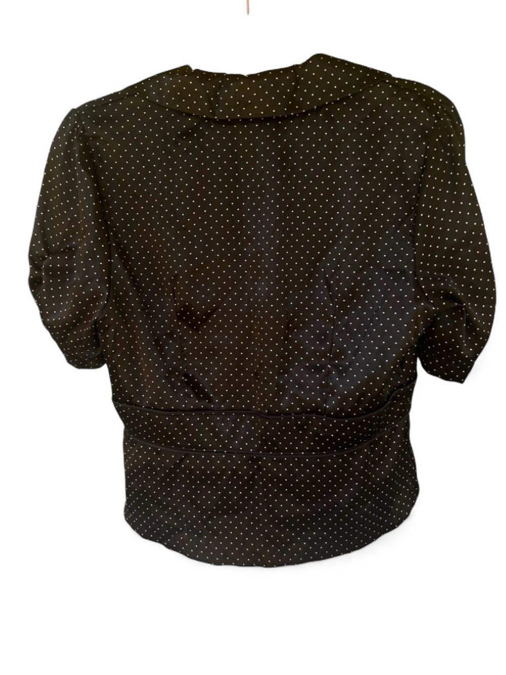 Vintage Forever 21 Black Polka Dot Button-Front Blazer Style Top - Large - Picture 5 of 6